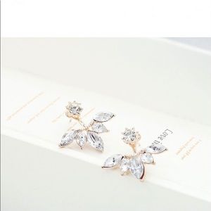 Gorgeous gold stud jacket earrings